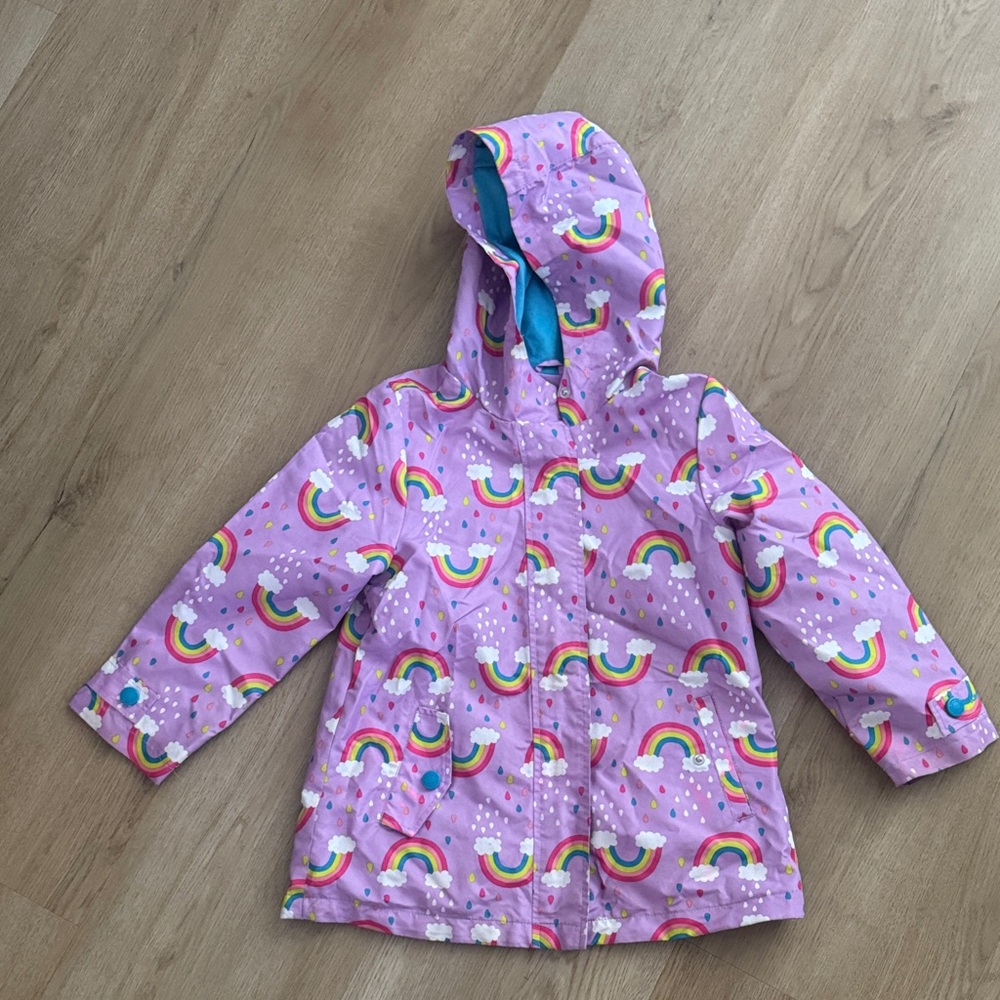 Colorful Rainbow Print Kids' Raincoat